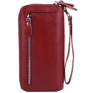 8042 Real Leather Zip Around Wallet RFID Blocking Wristlet Handbag Purse